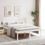 Seniorenbett Weiß 140x200 Cm Massivholz Kiefer