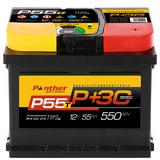 Autobatterie Starterbatterie Panther Black Edition +30%  12V 55Ah 550A P55TL1