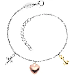 Silberarmband »Glaube Liebe & Hoffnung Tricolor«, 20850720-0 silberfarben-gelbgoldfarben-roségoldfarben