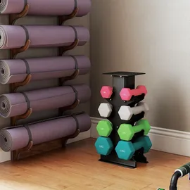 sportnow Hantel-Set Kurzhanteln 1-4 kg rutschfeste Griffe bunt/grau/grün/rosa