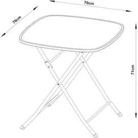 [en.casa] Gartentisch - Balkontisch, Botrugno 71 x 70 x 70 cm Schwarz