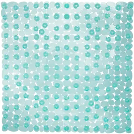 Relaxdays Duschmatte Steinoptik, quadratisch Türkis