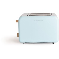 CREATE/TOAST RETRO/Blauer Toaster / 6 Leistungsstufen, Krümelschublade, Thermostat, Auftauen, Aufwärmen, 2 breite Scheibenschlitze, 850W
