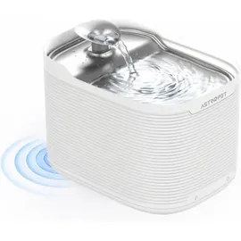 astropet Katzenbrunnen Kabellos 2,5L Trinkbrunnen mit Bewegungsmelder – 5200mAh Akku bis zu 40 Tage,Edelstahl Trinkschale – Leiser Katzentrinkbrunnen Wasserbrunnen