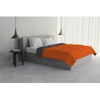 Italian Bed Linen Sommer-Daunendecke, Mikrofaser, Orange/Dunkelgrau, 2-Sitzer