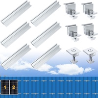 Warmfay Photovoltaik Halterung Befestigungssystem, Dachhalterungen Solarmodule Aluprofil 300MM Montageset für 2X Modul 30-35MM Dicke, Solarpanel Halterung für Flachdach Blechdach Trapezblech