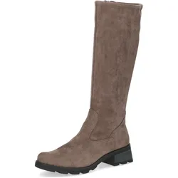 Winterstiefel CAPRICE, Damen, Gr. 37,5, Normalschaft, braun, Textil, used, Veloursleder, unifarben, casual, Schuhe, Blockabsatz, Langschaftstiefel in bequemer Weite