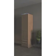 Priess Wäscheschrank Barcelona 48 x 193 x 54 cm Beige/Braun