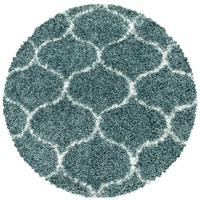 Hochflor-Teppich Skandinavisches Design, Carpetsale24, Rund, Höhe: 30 mm, Runder Teppich Wohnzimmer Skandinavisches Design Shaggy flauschig blau