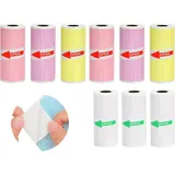 Strehknewen 9 Rollen Selbstklebendes Thermopapier, Thermodruckerpapier, für Mini-Taschen-Thermodrucker und Sofortbildkameras, 57x25mm Aufkleberpapier für Foto-Drucker