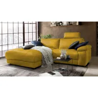KAWOLA Ecksofa motorischer Relaxfunktion LOLA Gold Webstoff Relaxfunktion