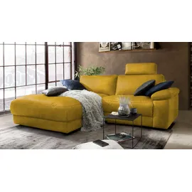 KAWOLA Ecksofa motorischer Relaxfunktion LOLA Gold Webstoff Relaxfunktion