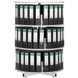 Gürkan Ordnerdrehsäule grau bis zu 72 Ordner, Etagen einzeln drehbar, H: 126,0 cm