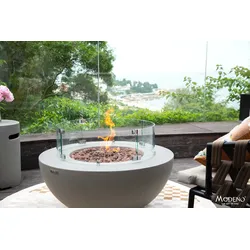 Gardenforma Gas Feuerstelle Roca in grauer Betonoptik