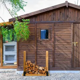 Relaxdays Holzstapelhilfe Stahl 0,10 x 0,16 m 4x Schwarz