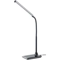 Lunartec LED: Dimmbare LED-Schreibtischlampe 6 W mit Schwanenhals, schwarz
