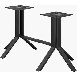 Bistro Doppel Tischgestell | Säule: 72cm | 4 Fuß | Schwarz | Doppel Tischgestell Schwarz, Gastro Doppel Tischgestell