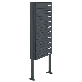 AL Briefkastensysteme Durchwurfbriefkasten 10er RAL 7016 Anthrazit