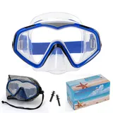 Taucherbrille Erwachsene,Verstellbares Schwimmbrille mit Nasenschutz,Tauchmaske 180°Weitwinkel Antifog Schnorchelmaske mit HD Gehärtetes Glas für Schnorcheln Schwimmen
