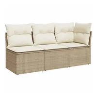 vidaXL Gartensofa 3-Sitzer Loungesofa beige