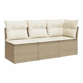 vidaXL Gartensofa 3-Sitzer Loungesofa beige