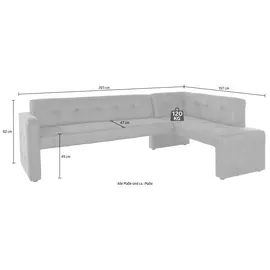 exxpo - sofa fashion Barista 197 x 82 x 265 cm Luxus-Microfaser langer Schenkel links sahara