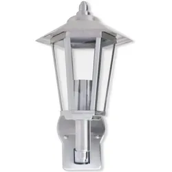 vidaXL Außenwandlampe Laterne Aufrecht Edelstahl mit Bewegungssenor
