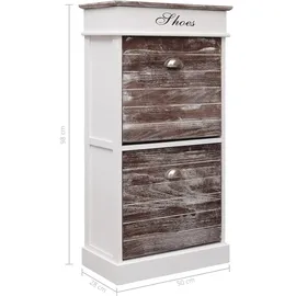 vidaXL Schuhschrank 50 x 28 x 98 cm braun / braun