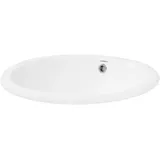 ML-Design Waschbecken Keramik Weiß Glänzend 49x19,5x40,5cm Oval mit Überlauf und Abflusloch, Badezimmer Aufsatzwaschbecken Einbauwaschtisch Waschschale Waschplatz Handwaschbecken