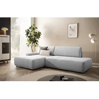 Home affaire Ecksofa TORGE, Schlafsofa Cord, Samtvelours u. Strukur fein, Couch in L-Form, Schlaffunktion und Bettkasten, Liegefläche: 210x125 cm, neues Design grau