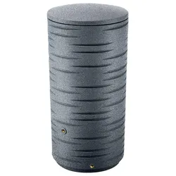 Regenwassertank ARVES "FREZE", grau (granit körnig), H:120,5cm Ø:58cm, Kunststoff, Regentonnen