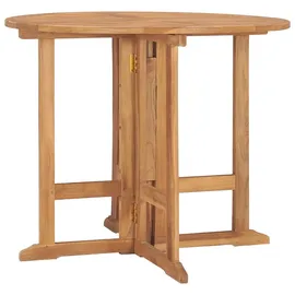 vidaXL Gartentisch Klappbar Ø 90 x 75 cm Teak Braun