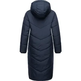 Ragwear Damen Winterjacke langer Regenmantel Steppmantel wasserdicht warm gefüttert mit Kapuze Suminka Navy Gr. 4XL - 4XL