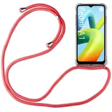 Handykette für Xiaomi Redmi A1 Handyhülle mit Band Hülle mit Kordel Handy Tasche Rot - Rot