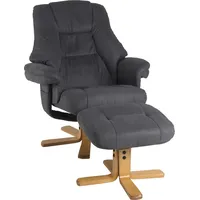 Duo Collection Relaxsessel, 360° drehbar, inkl. Hocker grau