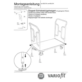 VARIOfit Doppel-Schiebebügelwagen 1.000 x 600 mm