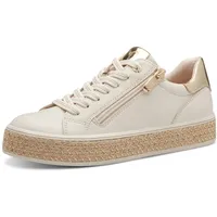 Marco Tozzi Damen Sneaker flach mit Reißverschluss Freizeit, Beige (Cream Comb), 41 EU