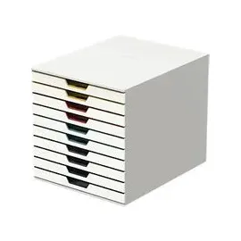 Durable Schubladenbox Varicolor Mix 10 28 x 29,2 x 35,6 cm 10-tlg. weiß