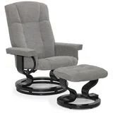 MCombo M MCombo Relaxsessel mit Hocker, 360° Drehbarer Fernsehsessel mit Liegefunktion, bis 120 Kg Belastbarer TV-Sessel, Moderner Ruhesessel für