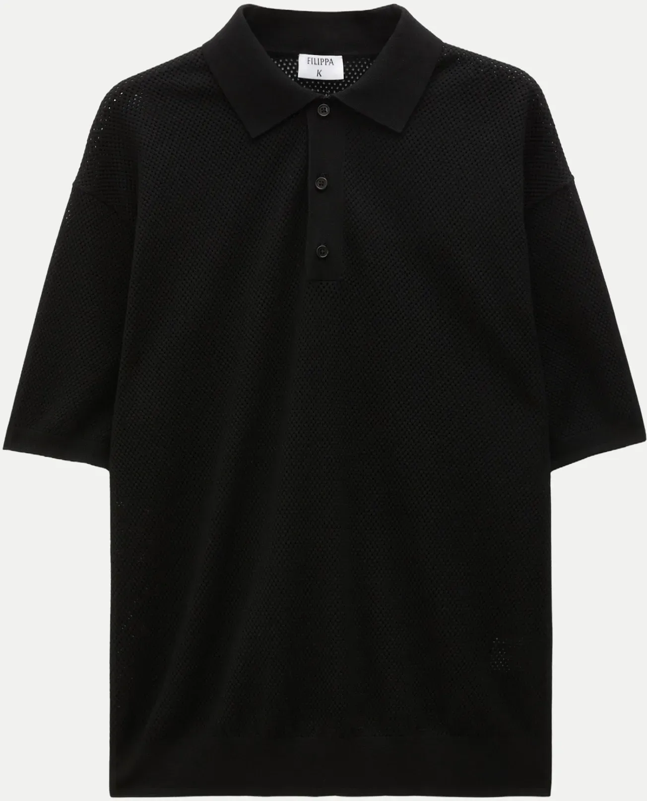 Poloshirt aus Mesh Schwarz L