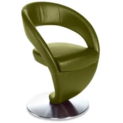 Komfort & Wohnen Drehsessel Wave Leder Grün Olive