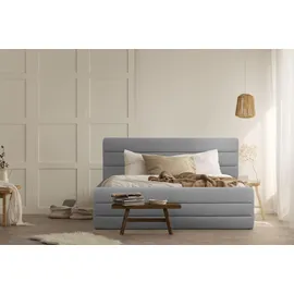 OTTO products Polsterbett »Merrit«, Quernaht im Kopf- und Fußteil, in 5 Breiten, auch in 220 cm Länge grau