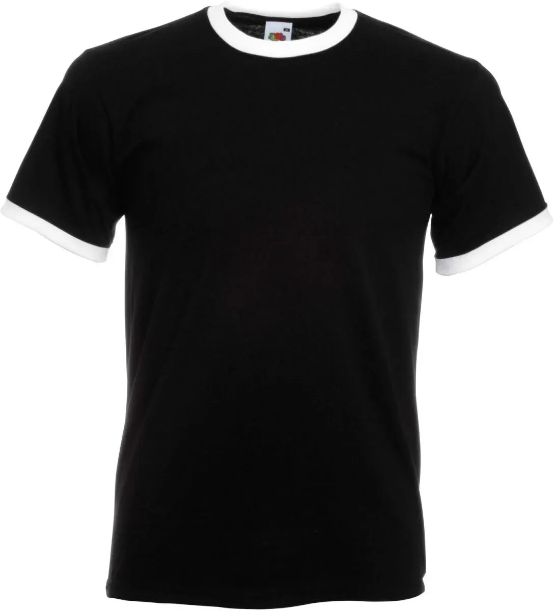 Fruit of the Loom Herren Ringer Tee T-Shirt 61-168-0 black/white L