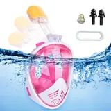 mizikuu Schnorchelmaske Vollmaske, Sichere Schnorchelmaske für Kinder ab Panorama-Vollgesichts Design mit 180-Grad-Sicht Tauchmasken leckagefreier Two-air Flow Defense Fog Passage