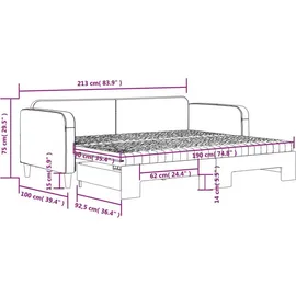 vidaXL Tagesbett Ausziehbar mit Matratzen Schwarz 90x190 cm Stoff
