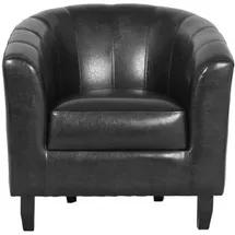 Hti-Living Cocktailsessel Cadogan Kunstleder 70 x 77 x 65 cm Schwarz