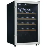 Tronitechnik TroniTechnik® Weinkühlschrank, Getränkekühlschrank, 126 Liter, 63 Flaschen, Wein Kühlschrank Edelstahl-Optik, mit LED