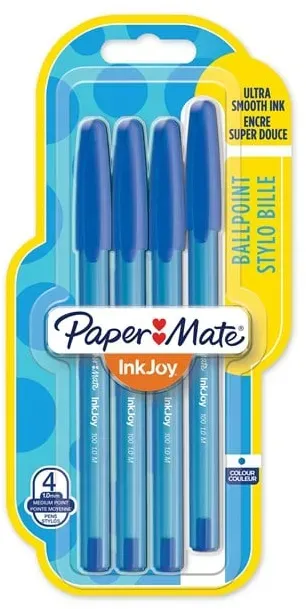 InkJoy 100ST Kugelschreiber | mittlere Spitze (1,0 mm) | Blau | 4 Stück