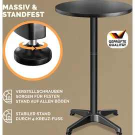 CASARIA Bistrotisch Ø 60 x 70-115 cm Schwarz