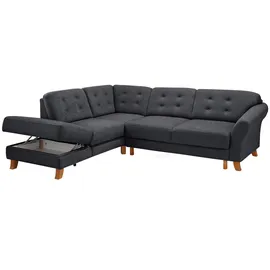 Home Affaire "Trondheim L-Form", grau (dunkel grau), B:260cm H:89cm T:90cm, Struktur weich ( 97% Polyester, 3% Baumwolle);Luxus-Microfaser ALTARA NUBUCK (100% Polyester);Luxus-Microfaser Lederoptik (100% Polyester), Sofas, Ecksofa, mit Federkern